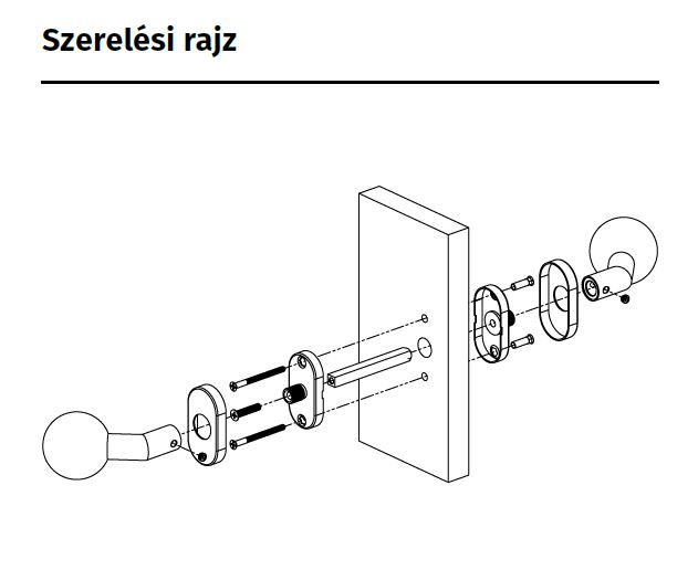 YH-S45O Fix, eltolt ajtgomb ovlis cmmel szerelsi rajz